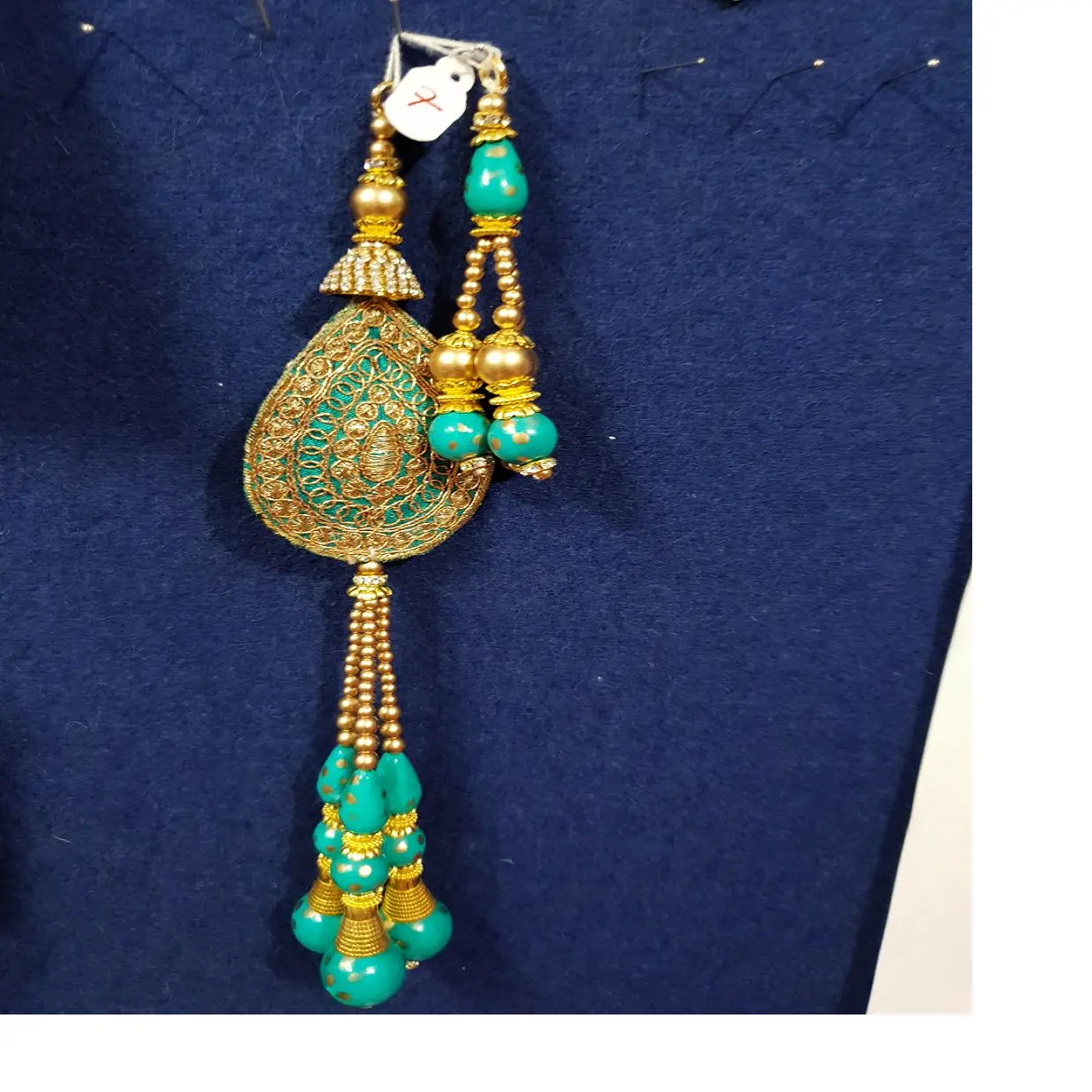 Borlas feitas sob encomenda da cor azul miçangas extravagantes adequadas para uso em roupas étnicas e tecidos decorativos para casa