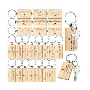 Prix de gros porte-clés en bois gravé personnalisé artisanat indien porte-clés en bois de qualité supérieure durable avec anneau en métal - Product Image 6