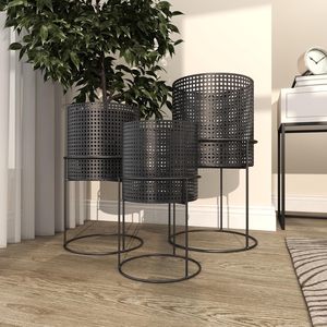 Elegante juego de macetas de metal para interiores y exteriores, soporte para maceta de diseño elegante con material duradero para decoración de jardín y hogar - Product Image 5