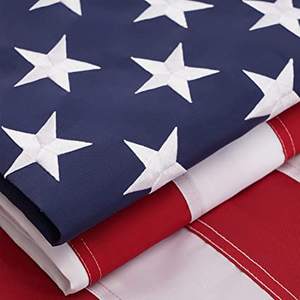 Drapeaux américains 2x3, résistants, pour extérieur, étoiles brodées, rayures cousues, avec œillets en laiton, USA TOP FLAGSINC, 250g - Product Image 3