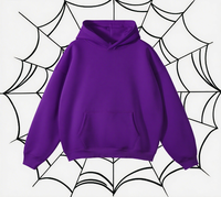 Sweat à capuche d'hiver 100 % coton imprimé numériquement sur mesure avec fermeture éclair, style vintage, coupe oversize, motif toile d'araignée unie