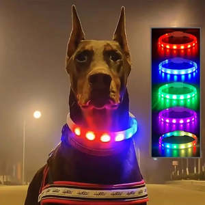 Luxury Rechargeable LED Silicone Pet Collar Waterproof and Personalized for <b>Dogs</b> and Cats Modern & Classic Style - Product Image 2