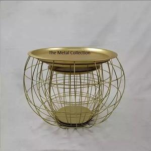 Juego de 3 cestas de almacenamiento decorativas para el hogar, cestas de metal con forma redonda y chapado en oro - Product Image 6