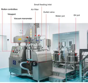 Máquina mezcladora emulsionante al vacío, mezcla homogeneizadora de crema de ungüento de acero inoxidable de 100L, 200L y 500L