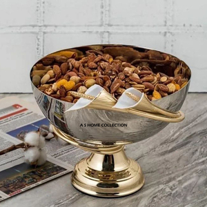 Bol debout fantaisie couleur or brillant avec cadre feuillu forme ronde bol utilisé pour les bonbons au chocolat de qualité alimentaire - Product Image 6