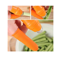 Éplucheur manuel ergonomique en silicone avec protège-doigts et couteau à ongles - Lot de 6, lavable au lave-vaisselle, lavage à la main uniquement, outil pour fruits et légumes