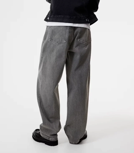 Pantalon Baggy Denim Unisexe de Haute Qualité Gris Foncé - Product Image 3