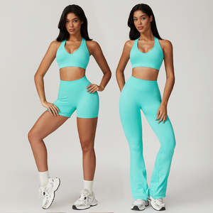 Conjunto de 2 piezas de ropa deportiva para mujer, entrenamiento de gimnasio, Yoga, Fitness, Spandex Premium/poliéster, TELA INTELIGENTE, ligera, de secado rápido, transpirable - Product Image 2