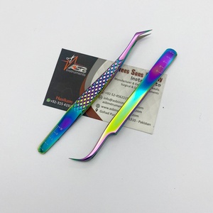 Custom Eyelash Extension <b>Tweezers</b> Rainbow Multi-Plasma Solid Japanese Stainless Steel Fiber Tip Volume Type Beauty Tool - Product Image 4