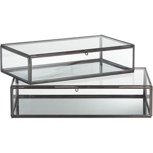 Brass Decorative Jewelry Organizer Clear Rectangle Golden <b>Wedding</b> Birthday <b>Keepsake</b> Display <b>Box</b> for Rings and Bracelets - Product Image 6