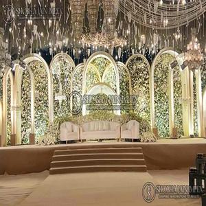 Modern Indian <b>Wedding</b> Stage Decoration with New Ribbon <b>Props</b> Fashionable <b>Wedding</b> Lights for Outdoor Parties Crafts Application - Product Image 5