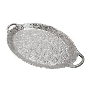 Bandeja de plata de forma ovalada, suministros para restaurante de Hotel, bandeja de plato de Metal con asa, forma ovalada, bandejas elegantes de nuevo estilo a la venta - Product Image 1