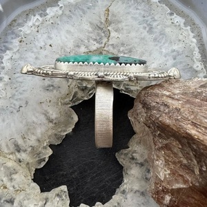 Handmade Sterling <b>Silver</b> Southwestern Style Oval Turquoise <b>Adjustable</b> <b>Ring</b> Women Boho Vintage Wedding Party Fashion Natural - Product Image 3
