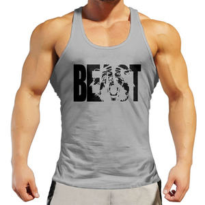 Venta al por mayor de camisetas sin mangas ajustadas con cuello redondo de algodón para hombre logotipo personalizado costilla sin costuras suave transpirable de punto diseño de talla grande - Product Image 3