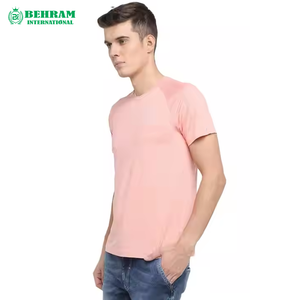 T-shirt en coton biologique anti-boulochage, coupe ample, séchage rapide, col rond, pour homme, fabriqué au Pakistan - Product Image 4