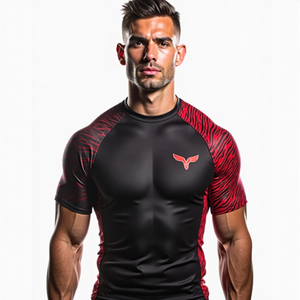 Ventes en gros de rashguards BJJ personnalisés pour hommes - Rashguards de surf légers, respirants et anti-transpiration pour adultes (Spandex/Polyester) - Product Image 2