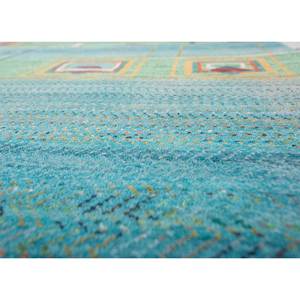 Tapis Manchaha bleu noué à la main en laine et soie de bambou, épaisseur 10 mm, motif géométrique abstrait, rectangulaire, pour couloir et maison, modèle Les-2013 - Product Image 3