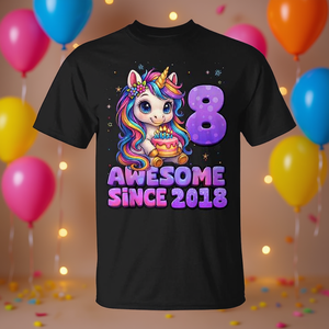 Camiseta Unicornio 2018 para niñas de 8 años, impresionante desde el octavo cumpleaños, camiseta promocional impresionante - Product Image 3