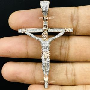 VVS Moissanite D Color Custom Jesus Pendant 925 <b>Sterling</b> <b>Silver</b> Hip Hop Style Round Brilliant Cut Unisex Star Jewellery - Product Image 4