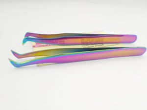 <b>Top</b> Quality Multi Color Eyelash Tweezers Stainless Steel Private Logo LasH Tweezers Customize Volume Eyelash Extension Tweezers - Product Image 4