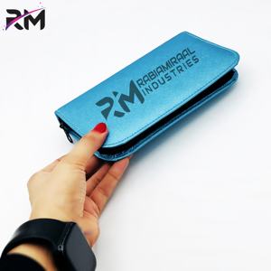 RMI prix de gros produit couleur bleue pochette magnétique pochette zippée disponible dans toutes les couleurs/taille couleur argent cuir grande pochette - Product Image 4