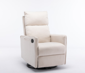 <span class=keywords><strong>Fauteuil</strong></span> inclinable pivotant manuel avec dossier haut en lin doux <span class=keywords><strong>Fauteuil</strong></span> à bascule pour le salon ou la chambre d'enfant - Product Image 1