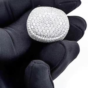 6.00 Carat VVS Moissanite Hip Hop <b>Ice</b> Out Round & Baguette Cut Diamond <b>Ring</b> Engagement Men's 925 Sterling Silver - Product Image 4