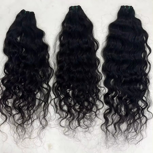 30 pouces de haute qualité lâche paquets de cheveux ondulés profonds 100% extensions alignées de cuticules indiennes non transformées couleur de cheveux naturelle - Product Image 2