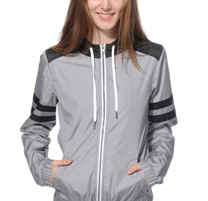 Veste coupe-vent en toile tendance pour femmes, fermeture éclair intégrale, respirante, imperméable, style streetwear, service OEM - Product Image 1