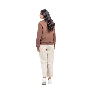 Vente en gros de sweat-shirt surdimensionné pour femmes pull en poly polaire en coton épais pour salon confortable et vêtements d'hiver en plein air - Product Image 4