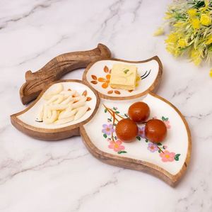 Plato de madera de hoja hecho a mano personalizado al por mayor precio - Product Image 2