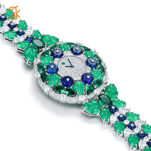 Reloj <span class=keywords><strong>de</strong></span> Pulsera <span class=keywords><strong>de</strong></span> Lujo con Diseño <span class=keywords><strong>de</strong></span> Frutas, para Mujer, con <span class=keywords><strong>Movimiento</strong></span> <span class=keywords><strong>Suizo</strong></span>, Plata S925, Chapado en Oro <span class=keywords><strong>de</strong></span> 18K, Zirconia 5A, con <span class=keywords><strong>Cuarzo</strong></span> - Product Image 1