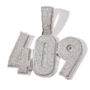 Collar con colgante de Hip Hop personalizado de alta calidad hecho a mano 925 Plata VVS Moissanite diamante Iced Out moda colgantes finos - Product Image 2