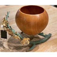Elegante Tazón para Nueces Michael Aram con Diseño de Orquídea Blanca, Tazón para Ensalada de Madera Pulida de Estilo Moderno, Tazón Plateado Hecho a Mano y Ecológico