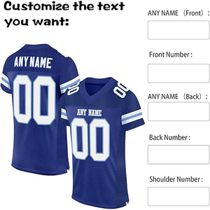 100% uniforme de fútbol americano de algodón transpirable de talla grande con patrón de letras frontal todas las estaciones verano invierno primavera desgaste - Product Image 3