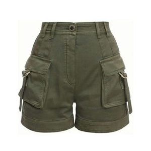 Pantalones cortos de cintura alta multicolores a la moda-Diseño de retales de estilo callejero para mujer - Product Image 1