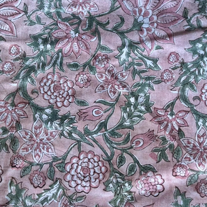 100% meilleure qualité coton rose feuille main bloc imprimé poids léger coton tissu pour robes literie - Product Image 1