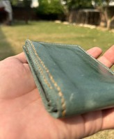 Dompet pendek kulit sapi asli, Handmade, Vintage, kuda gila, dompet uang pendek, kulit sapi asli, RFID, dapat dilipat, hadiah terbuka, dompet uang untuk pria wanita
