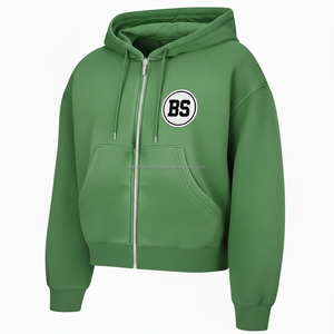 Sweat à capuche d'hiver épais à fermeture éclair 420 GSM polaire lourde tissu intérieur doux chaud et durable couleur verte logo personnalisé sweats à capuche de base pour femmes - Product Image 5