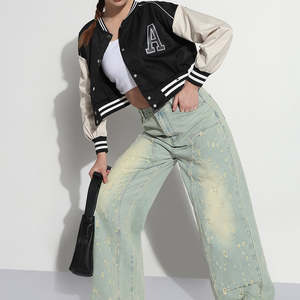 Trending Custom Logo 100% Cotton Fleece Women Varsity Jackets 2026 Ladies University Baseball Varsity Women's Jackets genuine - Product Image 5