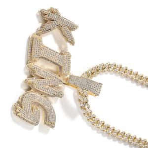 VVS Moissanite Diamond Pendant Factory Outlet King <b>Letter</b> Gold Plated 925 Silver for Custom Link <b>Necklace</b> Hip Hop pendant - Product Image 5