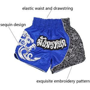 Pantalones cortos elásticos para artes marciales, venta al por mayor de fábrica, Mma, Kick Boxing, Muay Thai, Lucha, talla grande - Product Image 2
