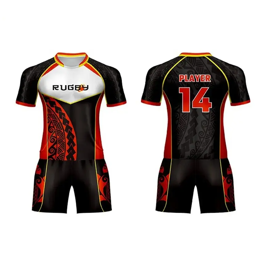 Sportswear sublimation Durable Breathable Men's rugby uniform Custom top quality new design team sport club quick dry rugby uni