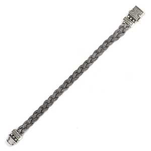 Pulsera de tenis trenzada de plata de ley 925 hecha a mano con forma de corazón, chapada en rodio, con diamantes y perlas de corte princesa. - Product Image 2