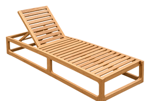 Chaise longue pliante en teck à lattes pour extérieur, mobilier de villa et terrasse au bord de la piscine - Product Image 2