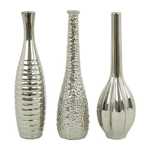 Vase à fleurs en aluminium martelé au design élégant, parfait pour une utilisation en intérieur lors de mariages et de fêtes - Product Image 2