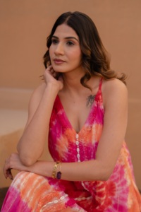 Vestido Midi Tie Dye Rosa Naranja con Estampado Floral Digital, 100% Algodón Ecológico, Vibrante Vestido de Verano para Festivales - Product Image 4