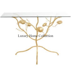 Table console la plus exigeante couleur or, meubles de salon plaqués brillants et faits à la main au design moderne, fourniture à bas prix en provenance d'Inde - Product Image 1