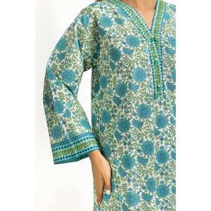 Conjunto Bohemio de Algodón y Viscosa IPST-55244 para Primavera/Verano con Mangas Tres Cuartos - Product Image 6