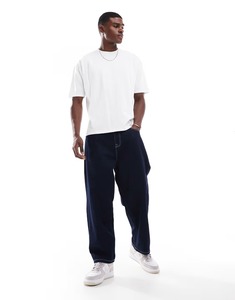 Conception personnalisée 100% coton GSM lourd T-shirt à col rond de haute qualité couleur blanche unie T-shirt streetwear surdimensionné pour hommes - Product Image 4